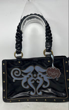 Load image into Gallery viewer, Kate Landry Womens Black Leather Double Handle Studded Shoulder Bag With Tags