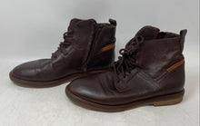 Load image into Gallery viewer, Zara Womens Brown Leather Round Toe Lace-Up Ankle Boots Size EU 37
