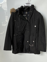 Load image into Gallery viewer, London Fog Womens Black Long Sleeve Front Full-Zipper Parka Jacket Size Medium