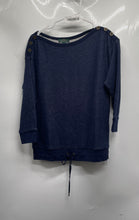 Load image into Gallery viewer, Ralph Lauren Womens Blue 3/4 Sleeve Boat Neck Pullover Sweater Size S