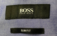 Load image into Gallery viewer, Hugo Boss Mens Blue Cotton Long Sleeve Slim Fit Dress Shirt Size 37 14 1/2