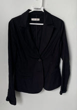 Load image into Gallery viewer, Zara Womens Black Long Sleeve Collared Two-Button Blazer Size Large