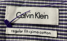 Load image into Gallery viewer, Calvin Klein Mens Multicolor Striped Long Sleeve Regular Fit Dress Shirt Size 17