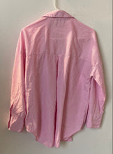 Load image into Gallery viewer, Zara Womens Pink & White Striped Long Sleeve Regular Fit Button-Up Shirt Size XS