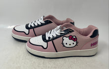 Load image into Gallery viewer, Hello Kitty Womens Pink White Leather Lace-Up Low Top Sneaker Shoes Size 9