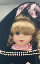 Load image into Gallery viewer, Victorian Collection Genuine Porcelain Doll Black Gold Dress By Melisa Jane