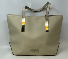 Load image into Gallery viewer, Kenneth Cole Reaction Womens Beige Double Handle Inner Pockets Tote Handbag