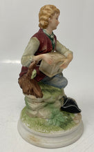 Load image into Gallery viewer, Andrea By Sadek Colonial-Style Sitting Man Holding Birdhouse Ceramic Figurine