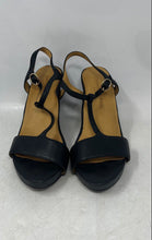 Load image into Gallery viewer, L'Amour Des Pieds Womens Idelle Black Leather Wedge Platform Sandals Size 9M