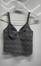 Load image into Gallery viewer, Express Womens Black White Plaid Sweetheart Neck Cropped Tank Top Size XS