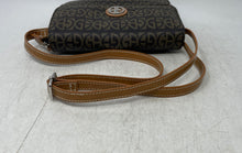 Load image into Gallery viewer, Giani Bernini Womens Brown Signature Faux Leather Magnetic Flap Crossbody Bag