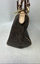 Load image into Gallery viewer, Michael Kors Womens Grayson Brown Signature Double Handle Charm Satchel Bag