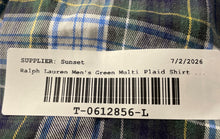 Load image into Gallery viewer, Ralph Lauren Mens Green Multicolor Plaid Button-Up Shirt Size Medium