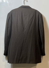 Load image into Gallery viewer, Platini Mens Brown Check Long Sleeve Notch Lapel Four-Button Blazer Size 62L