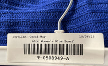 Load image into Gallery viewer, Aldo Womens Blue Knitted Multifunctional Fringed Edge Infinity Scarf Size O/S