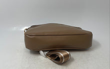 Load image into Gallery viewer, Izod Womens Brown Leather Zipper Detachable Strap Crossbody Handbag With Tag