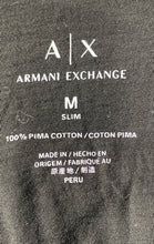 Load image into Gallery viewer, Armani Exchange Mens Black Short Sleeve V-Neck Slim Fit Pullover T-Shirt Size M
