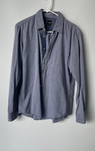 Load image into Gallery viewer, Hugo Boss Mens Gray Cotton Long Sleeve Collared Button-Up Shirt Size L