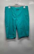 Load image into Gallery viewer, New York & Company Womens Green Flat Front Stretch Bermuda Shorts Size 8