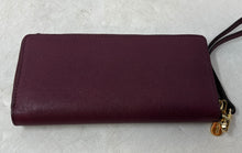 Load image into Gallery viewer, Michael Kors Womens Burgundy Textured Leather Detachable Strap Zip-Around Wallet
