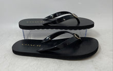 Load image into Gallery viewer, Coach Womens Zayn CR858 Black Logo Medallion Flat Flip-Flop Sandals Size 6B