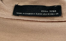 Load image into Gallery viewer, Zara Womens Brown Long Sleeve Cowl Neck Asymmetrical Tunic Blouse Top Size M