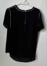 Load image into Gallery viewer, Vince Camuto Womens Black Short Sleeve Round Neck Regular Fit Blouse Top Size M