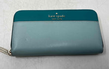 Load image into Gallery viewer, Kate Spade New York Womens Green Leather Card Holder Zip-Around Wallet
