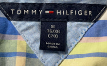 Load image into Gallery viewer, Tommy Hilfiger Boys Blue Multiple Plaid Long Sleeve Button-Up Shirt Size XL