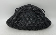 Load image into Gallery viewer, Miriam Lefcourt Womens Black Leather Diamond Basket Weave Design Shoulder Bag