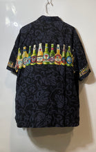 Load image into Gallery viewer, Koko Island Mens Black Beer Bottles Floral Print Hawaiian Button-Up Shirt Sz XXL