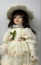 Load image into Gallery viewer, Vintage Regency Fine Art Brown Hair Blue Eyes Porcelain Doll With Outfit