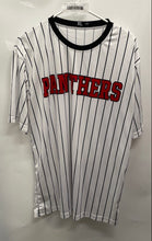 Load image into Gallery viewer, Dirty Sports Mens White Black Striped Panthers Baseball T-Shirt Size XL