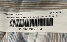 Load image into Gallery viewer, Calvin Klein Mens Multicolor Striped Cotton Long Sleeve Button-Up Shirt Size M
