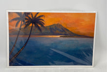 Load image into Gallery viewer, Artistic Impression Of A Beach Scene With Palm Trees And Reflection By D. Dano
