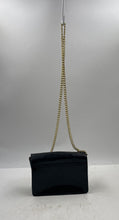 Load image into Gallery viewer, Jimmy Choo Parfums Womens Black Gold-Tone Chain Strap Flap Crossbody Bag Worn