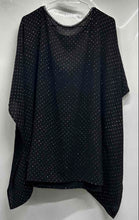 Load image into Gallery viewer, Michael Kors Womens Black Rhinestone Asymmetrical Hem Poncho Top No Size