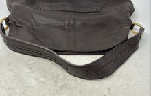 Load image into Gallery viewer, Sigrid Olsen Womens Dark Brown Leather Pebbled Inner Pockets Shoulder Bag