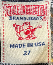 Load image into Gallery viewer, True Religion Womens Blue Denim Dark Wash Pockets Skinny Leg Jeans Size 27