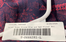 Load image into Gallery viewer, Diesel Womens Blue Red Floral Print Long Sleeve Button-Up Shirt Size XXS