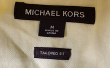 Load image into Gallery viewer, Michael Kors Mens Yellow Cotton Long Sleeve Tailored Fit Button-Up Shirt Size M