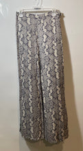 Load image into Gallery viewer, H&M Womens Gray Snake Print High-Rise Side-Zip Wide-Leg Trousers Pants Size 4