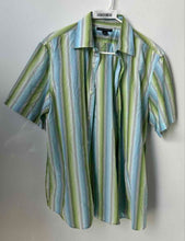 Load image into Gallery viewer, Banana Republic Mens Multicolor Striped Cotton Short Sleeve Button-Up Shirt Sz L