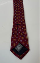Load image into Gallery viewer, Emanuel Ungaro Mens Burgundy Floral Print Silk Keeper Loop Designer Tie