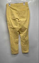 Load image into Gallery viewer, Mario Serrani Womens Yellow Flat Front Pockets Skinny Leg Ankle Pants Size Large