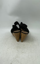 Load image into Gallery viewer, American Eagle Womens Black Open Toe Wedge Heel Slingback Sandals Size 6.5