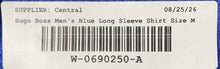 Load image into Gallery viewer, Hugo Boss Mens Blue Long Sleeve Spread Collar Button-Up Shirt Size Medium