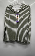 Load image into Gallery viewer, Buffalo By David Bitton Womens Green White Striped Pullover Hoodie Sz XS W/ Tag