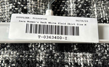Load image into Gallery viewer, Zara Womens Black White Woven Tweed Plaid Back Zipper Mini Skirt Size Medium