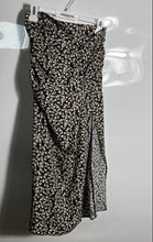 Load image into Gallery viewer, Zara Womens Black Beige Floral Print Ruched Side Slit Maxi Skirt Size Small